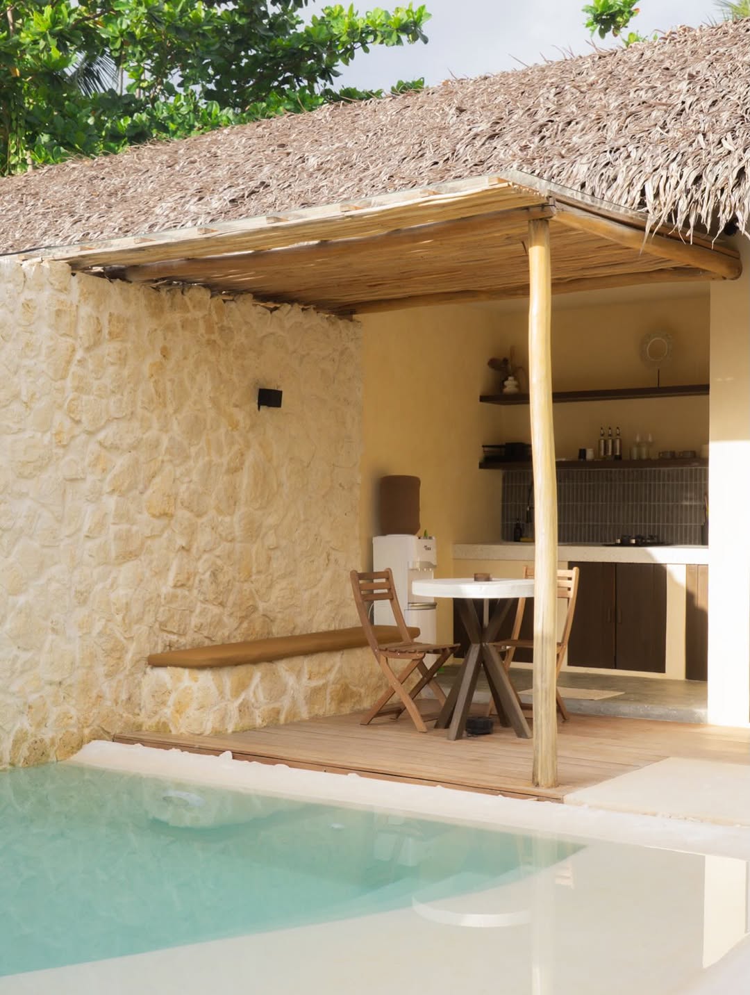 Nala Villa — poolside morning view with private pool